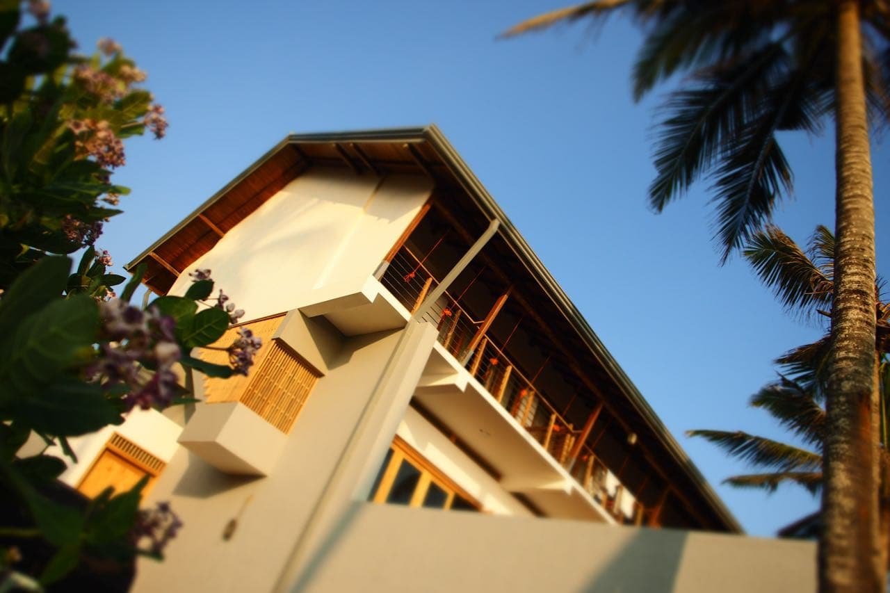 Hotel building at dusk